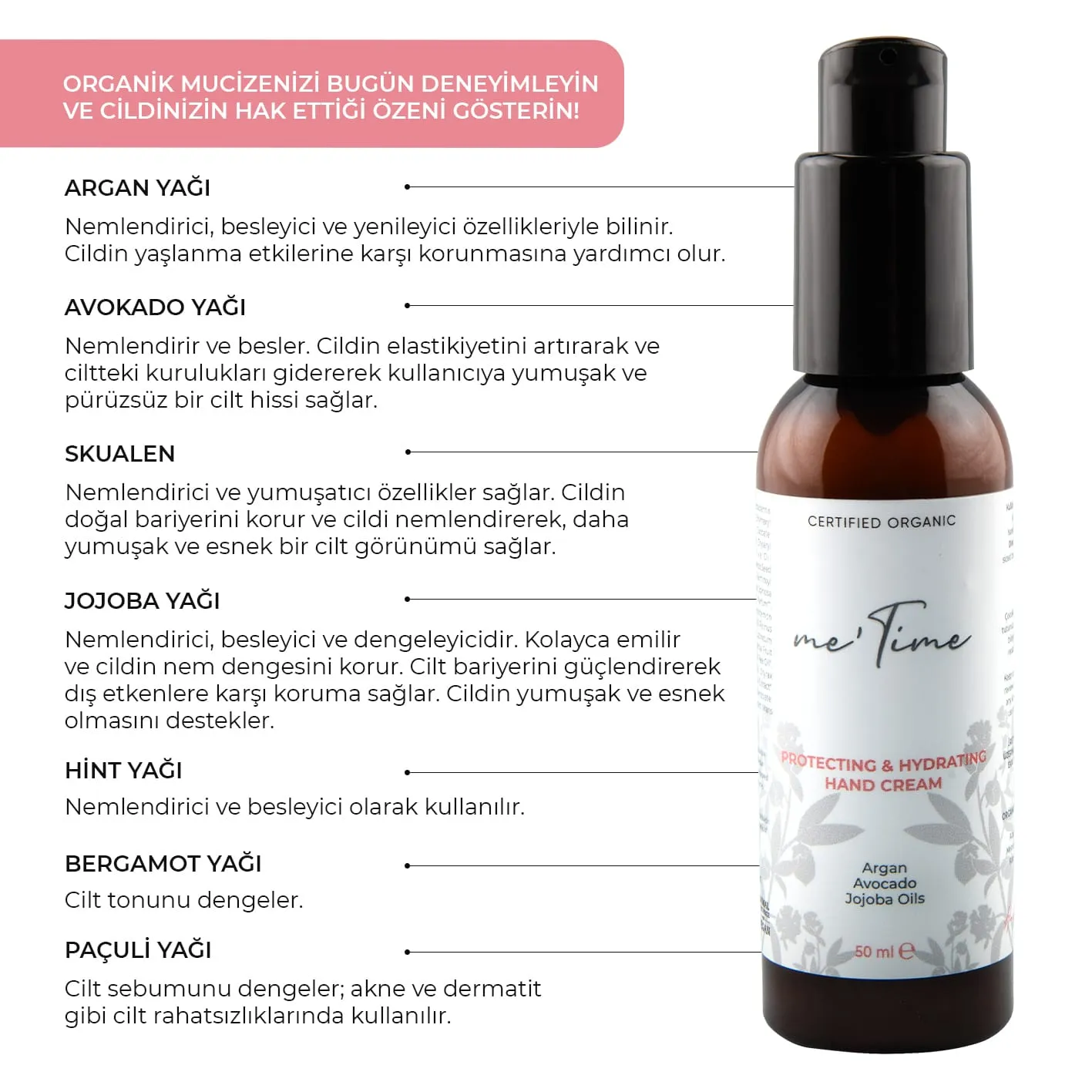 Me Time Organik Nemlendirici El Kremi 50 ml — görsel 3